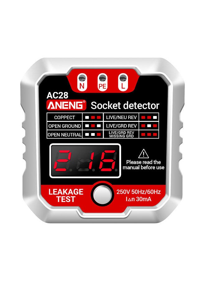 ANENG Outlet Tester Receptacle Detector with Voltage LCD Display 250V Power Socket Checker Automatic Circuit Tester Polarity Voltage Test Wall Plug Electrical Tools