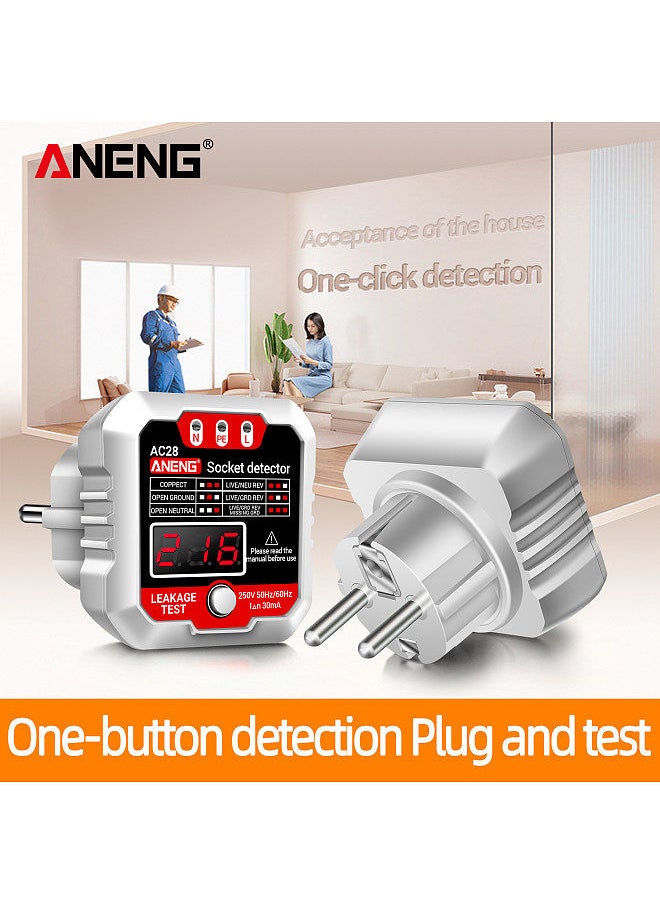 ANENG Outlet Tester Receptacle Detector with Voltage LCD Display 250V Power Socket Checker Automatic Circuit Tester Polarity Voltage Test Wall Plug Electrical Tools