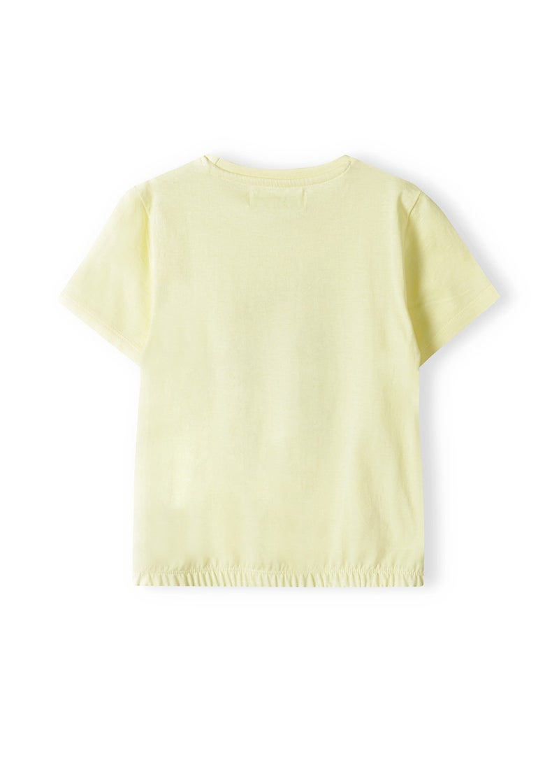 MINOTI Girls T-Shirt with Elastic Hem and Short Sleeves  - Image 2