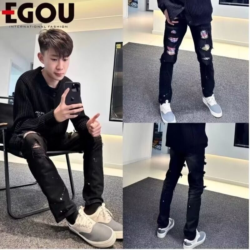 Unisex Classic Denim Jeans Loose Fit Daily Outdoor Wear - Image 1