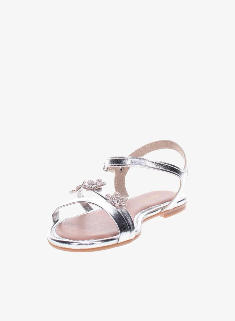 موليكينها صنادل أطفال بناتي موليكينها بحزام خلفي فضي صنع في البرازيل