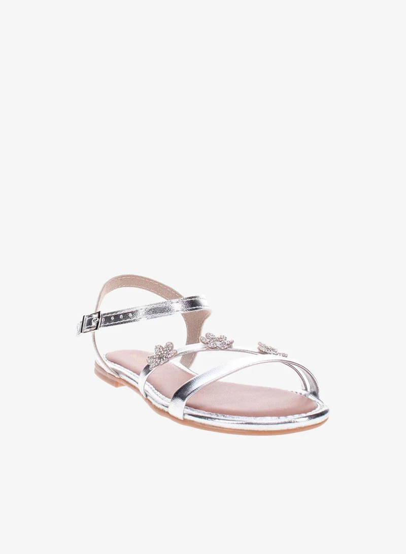 موليكينها صنادل أطفال بناتي موليكينها بحزام خلفي فضي صنع في البرازيل