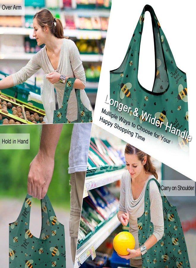 BeeGreen Animals Reusable Grocery Bags Bees Turtles Flamingo Peacock Alpaca Butterfly Lovers Gifts Shopping Bags Bulk 50LBS X-Large Foldable-Heavy Duty - Image 5