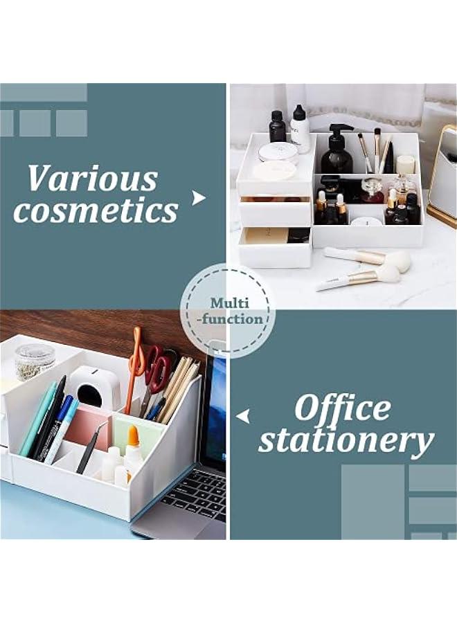 Beauenty Makeup Organizer Jewelry Storage Box -  Cosmetic Dresser Drawers Desktop Makeup Organizer Skin Care Jewelry Organizing Box, Suitable for Storage in Bathroom, Bedroom and Bedside Table (white) - Image 5