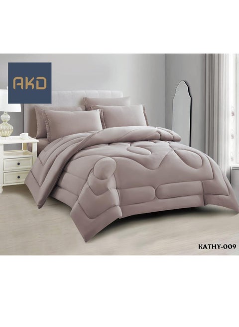 Plain comforter set, two-piece mattress, consisting of 6 microfiber pieces, size 240*260 cm