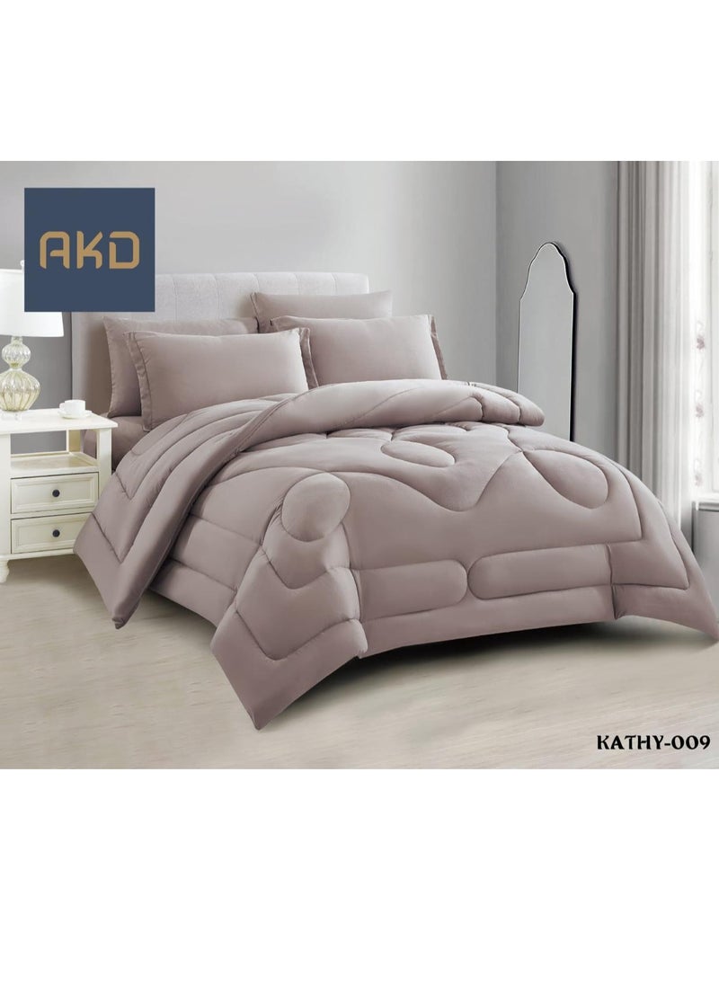 AKD - Plain comforter set, two-piece mattress, consisting of 6 microfiber pieces, size 240*260 cm - Image 1