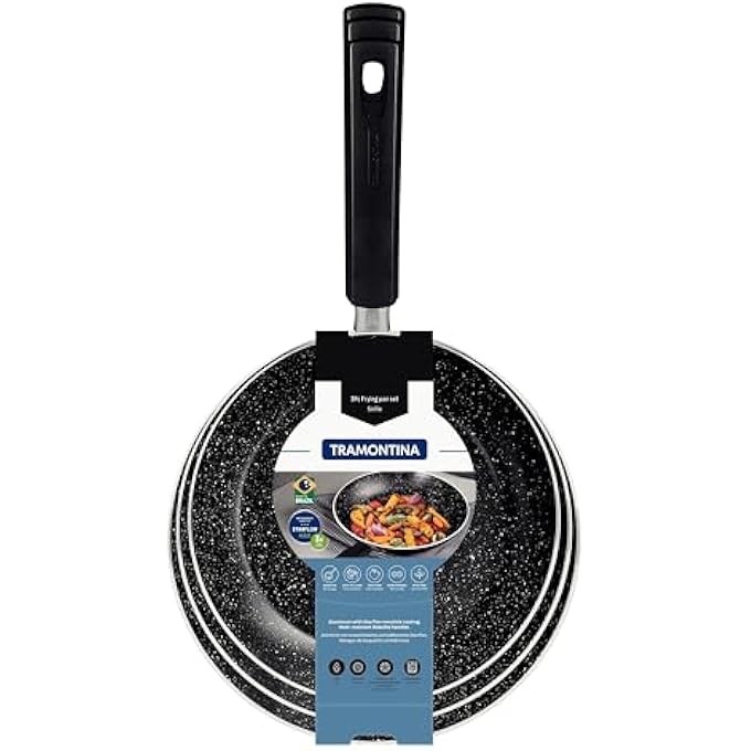 TRAMONTINA Since 1911 Made In Brazil  Turim Aluminum Frying Pan Set With Interior And Exterior Starflon Max Nonstick Coating  Not Harmful To Health As It Is PfoaFree Blue 3 Pieces 27899494 - Image 2