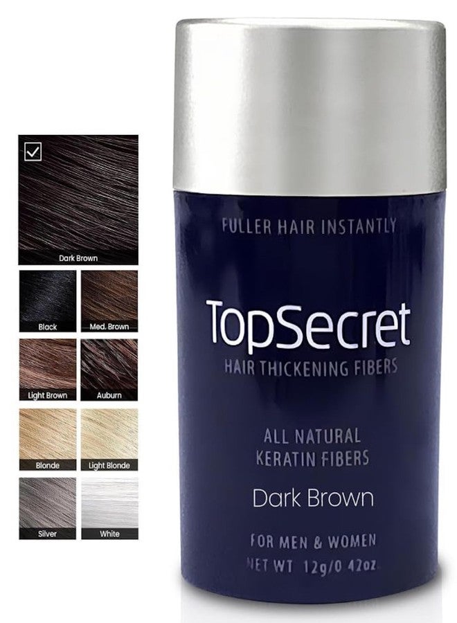 Top Secret Hair Thickening Building Fibers Refills - Undetectable & Natural Hair Filler - for Men & Women - Instantly Fill In Fine Thinning Hair - Weather & Sweat Resistant (Dark Brown, Regular) - Image 1
