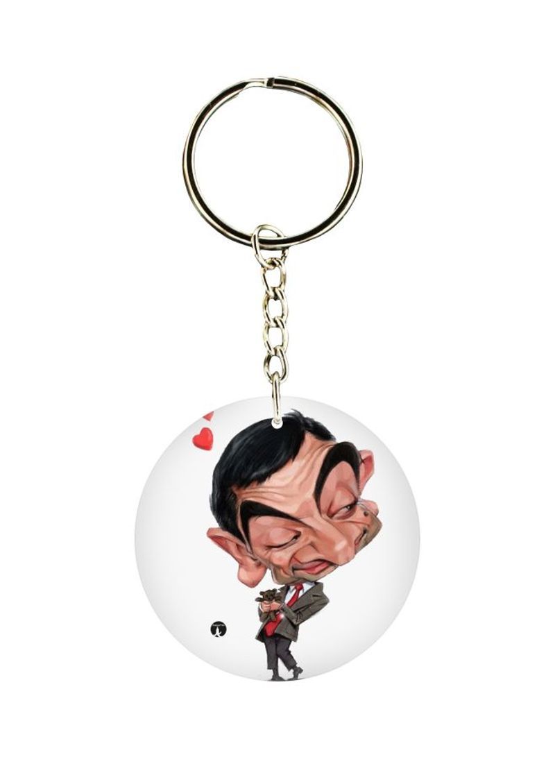 Double Sided Mr. Bean Printed Keychain