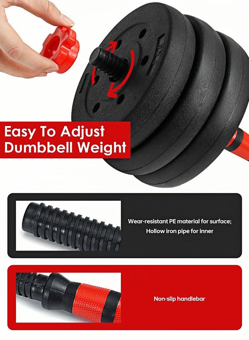 SHEIDLIN Adjustable Dumbbell Set 20KG Convertible Barbell Home Gym Fitness Workout Weights Equipment For Full Body Training - Image 5