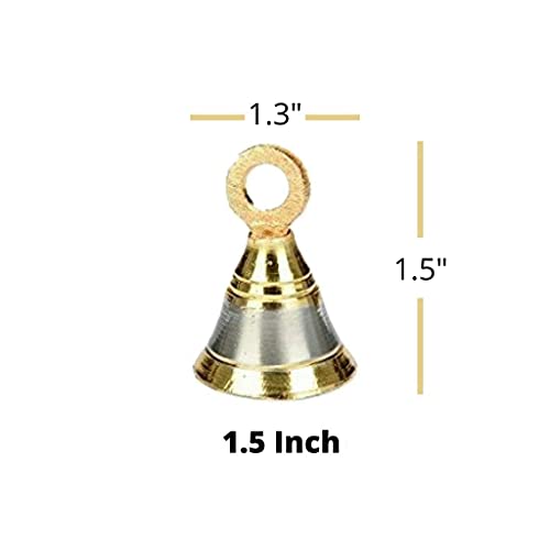 UAPAN Brass Pooja Bell with J Hook (Pack of 18, 1 inch) - Image 3