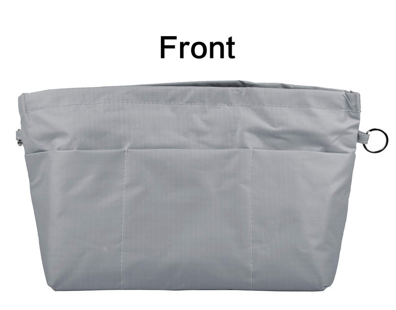 Vercord Purse Organizer Insert Bag Tote Handbags Pocketbook Inserts Organizers Zipper 11 Pockets Light Grey Large - Image 5