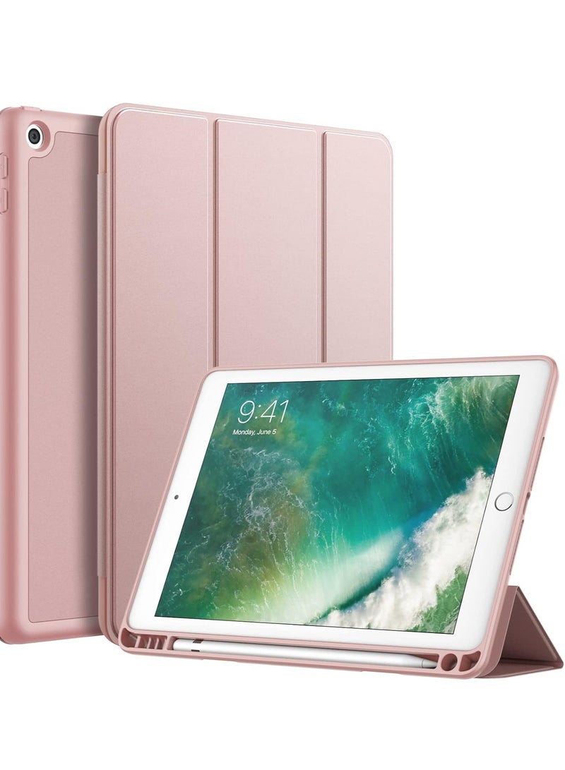 MIGOFAST iPad 9.7 Case 2018 2017 Model 6th 5th Generation Smart Cover with Pencil Holder and Soft Baby Skin Silicone Back and Full Body Protection Auto Wake Sleep Cover - Image 1