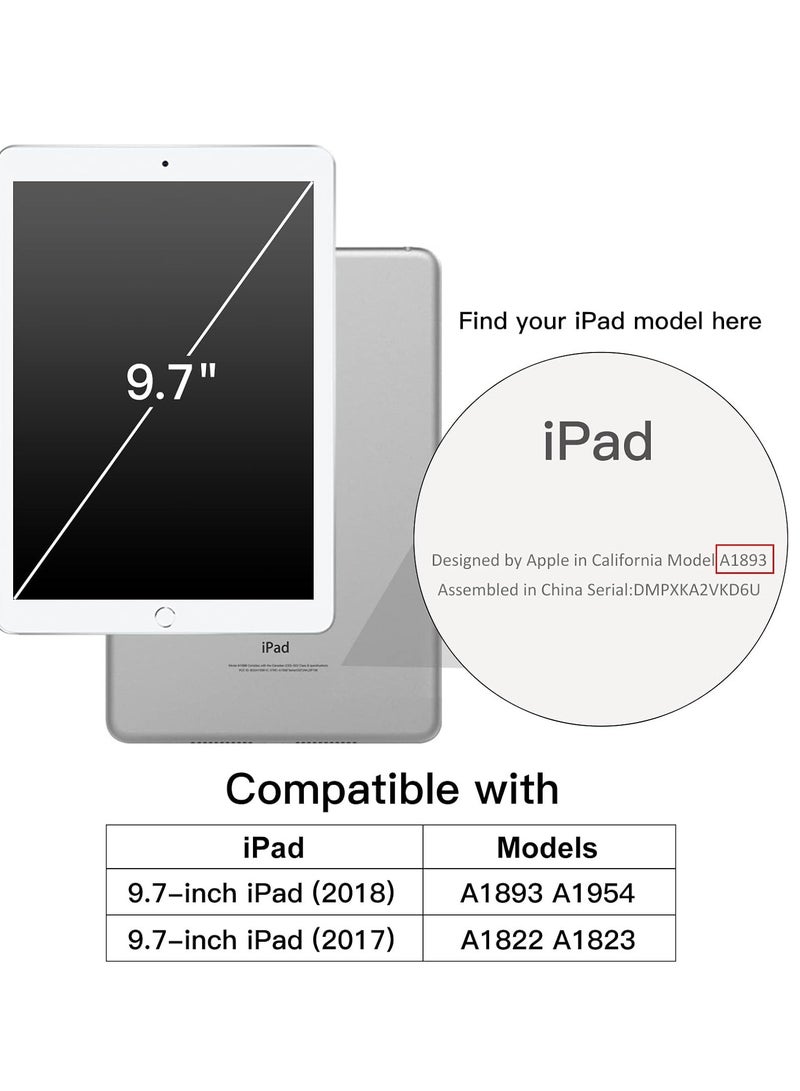 MIGOFAST iPad 9.7 Case 2018 2017 Model 6th 5th Generation Smart Cover with Pencil Holder and Soft Baby Skin Silicone Back and Full Body Protection Auto Wake Sleep Cover - Image 2