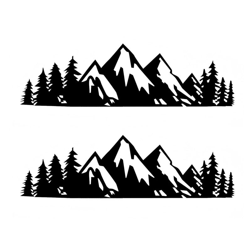 winterrock 2PCS Snow Mountain Tree Stickers for Car 7 2 Mountain Graphic Window Decals Badge Decal for Car Trunk Tailgate Emblem Auto Decor Accessories Universal for Sedan SUV Black - Image 3