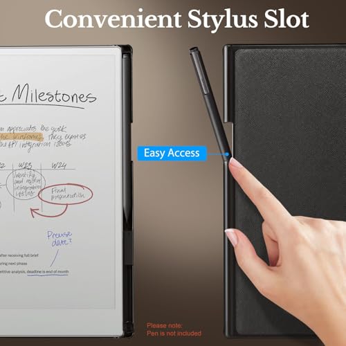 CoBak Case for Remarkable Paper Pro Color Tablet 11.8" 2024 Released- Smart Auto Sleep/Wake Folio Lightweight Protective Cover with Built-in Pen Holder and Nibs Holder (Black) - Image 3