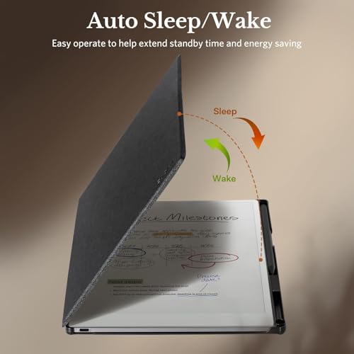 CoBak Case for Remarkable Paper Pro Color Tablet 11.8" 2024 Released- Smart Auto Sleep/Wake Folio Lightweight Protective Cover with Built-in Pen Holder and Nibs Holder (Black) - Image 5