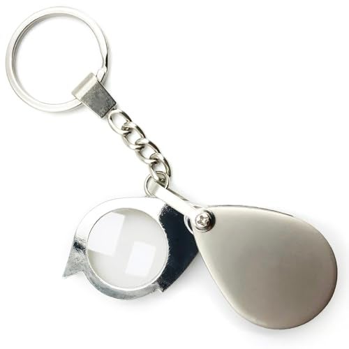 Qgond 10X Mini Pocket Magnifying Glass – Folding Jeweler’s Loupe with Keychain for Reading, Jewelry and Hobbies - Image 1