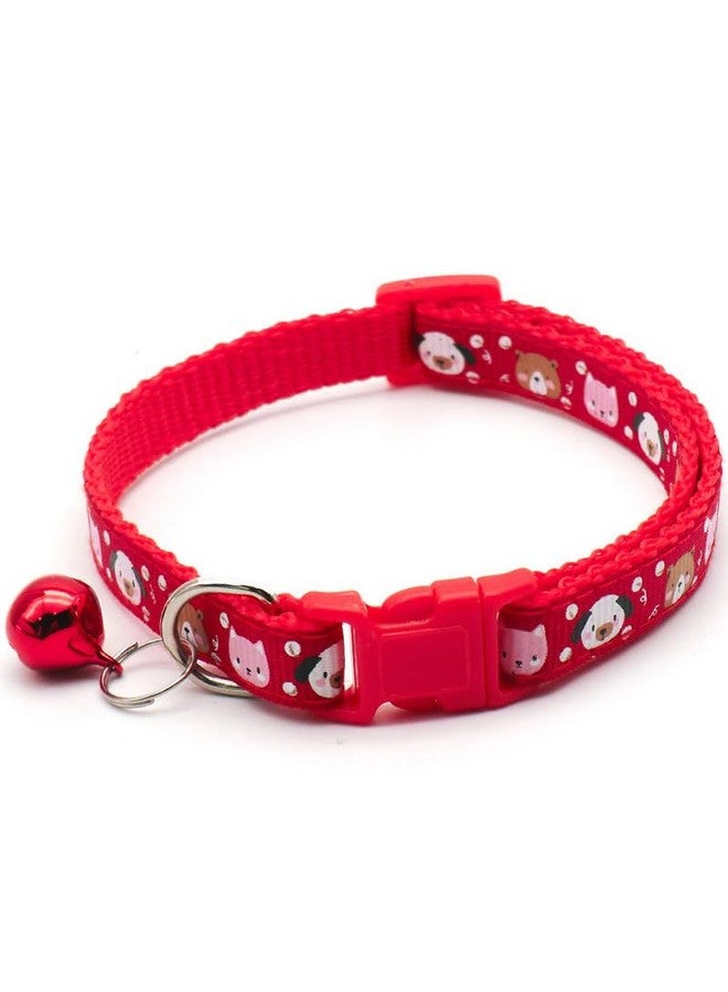 Pet Cute Printed 10Mm Soft Safe Collar | Adjustable Neck Belt With Sound Bell | Attractive Collar For Cat, Kitten And Puppy (Pack Of 2) - Image 2