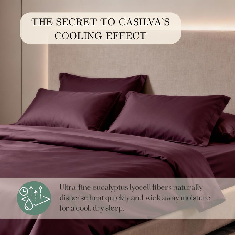 CASILVA Eucalyptus Sheets - Infused with Silver for Anti-Odor, Softer Than Silk Fibers, More Cooling Than Cotton - Perfect for Hot Sleepers & Sensitive Skin - 100% Tencel Lyocell - King Sheet Set - Image 3