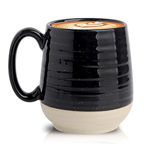 Hasense Large Coffee Mug, 20 oz Ceramic Coffee Cup with Comfortable Handle for Office and Home, Ideal for Coffee Tea Latte, Dishwasher Microwave Safe, 1 PCS(Black) - Image 1