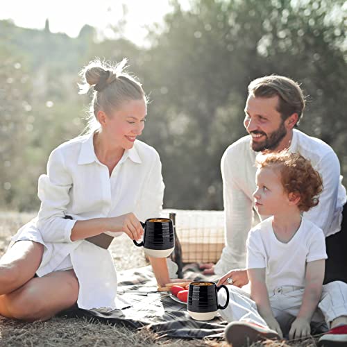 Hasense Large Coffee Mug, 20 oz Ceramic Coffee Cup with Comfortable Handle for Office and Home, Ideal for Coffee Tea Latte, Dishwasher Microwave Safe, 1 PCS(Black) - Image 4