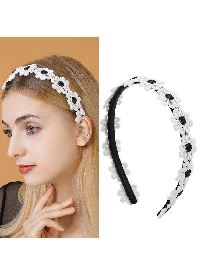 توتلوكس عصابة رأس على شكل زهرة سوداء مطرزة بشرائط شعر على شكل زهور لطيفة إكسسوارات شعر للنساء والفتيات لوازم حفلات أعياد الميلاد الربيعية - Image 2