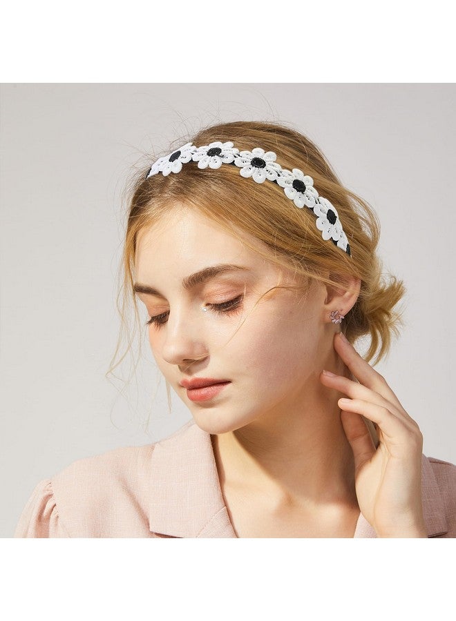 توتلوكس عصابة رأس على شكل زهرة سوداء مطرزة بشرائط شعر على شكل زهور لطيفة إكسسوارات شعر للنساء والفتيات لوازم حفلات أعياد الميلاد الربيعية - Image 3