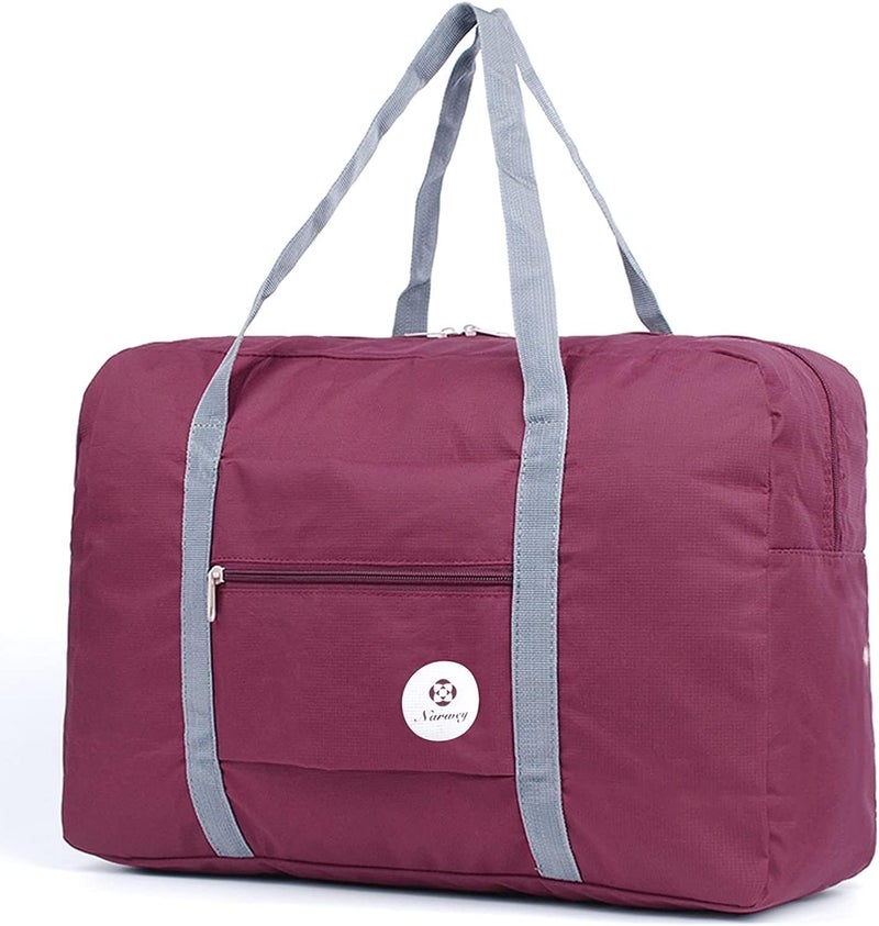 TOCINGO Travel Duffel Bag Foldable Flight Bag Travel Luggage Bag Travel Duffle Tote Bag Waterproof Luggage Organizer Storage (Wind Blow- RED) - Image 1
