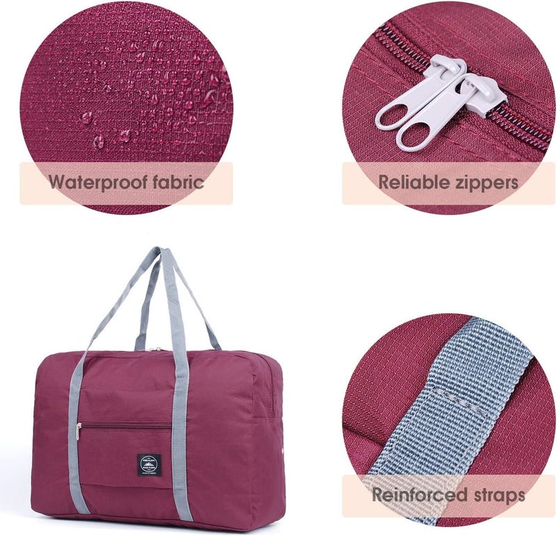 TOCINGO Travel Duffel Bag Foldable Flight Bag Travel Luggage Bag Travel Duffle Tote Bag Waterproof Luggage Organizer Storage (Wind Blow- RED) - Image 2