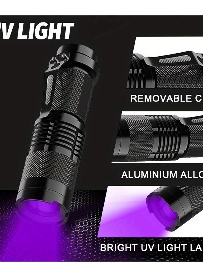 Zoomable UV Flashlight Aluminum Alloy 395nm Portable Black Light For Pets Minerals - Image 5