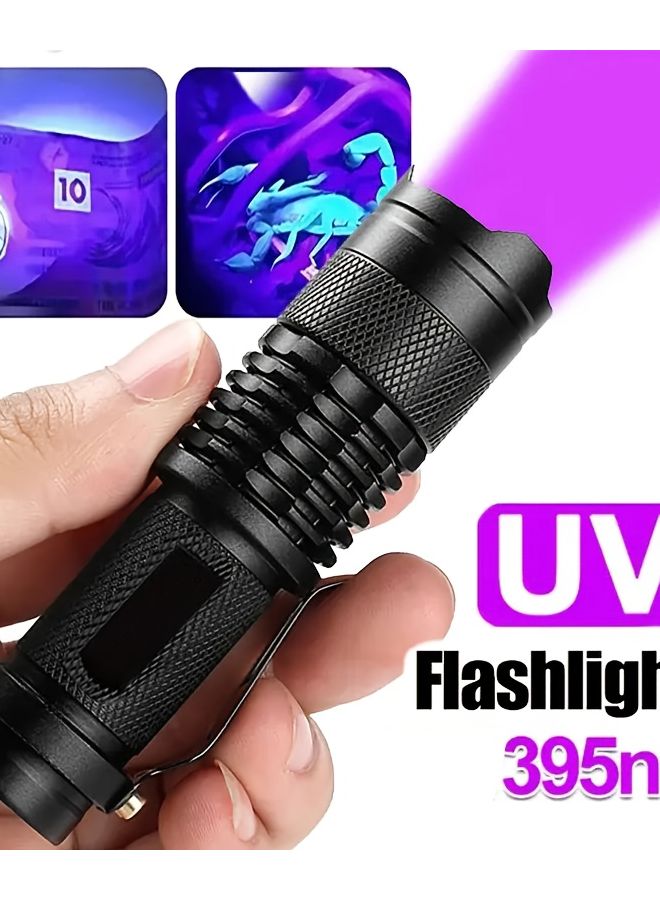 Zoomable UV Flashlight Aluminum Alloy 395nm Portable Black Light For Pets Minerals - Image 3