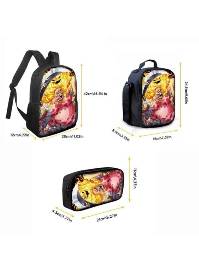 general The latest universal cartoon printed three piece practical bag combination (suitable for students, children, friends, outings, mountain climbing, etc.) - Image 4