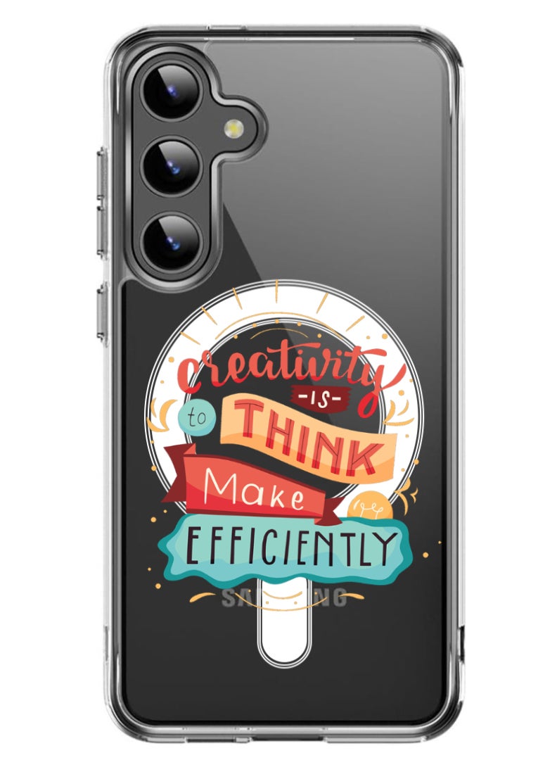Theodor Magnetic Case for Samsung Galaxy S24 6.2-inch Compatible with MagSafe Wireless Charging, Shockproof Phone Bumper Cover creativity is to think - Image 1