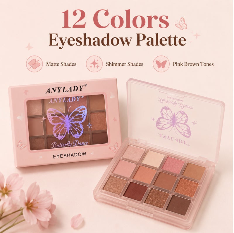 Me Now 12 Colors Nude Eyeshadow Palette Matte Shimmer Brown Eye Shadow Makeup Kit Compact Warm Neutral Palette for Daily Use 02 - Image 2