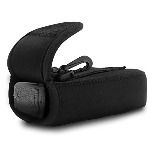 MegaGear Ultra Light Neoprene Camera Case Bag with Carabiner for Canon PowerShot G7 X Canon PowerShot G7 X Mark II Nikon COOLPIX AW130 S9900 Olympus STYLUS XZ2 Digital Camera Black - Image 3