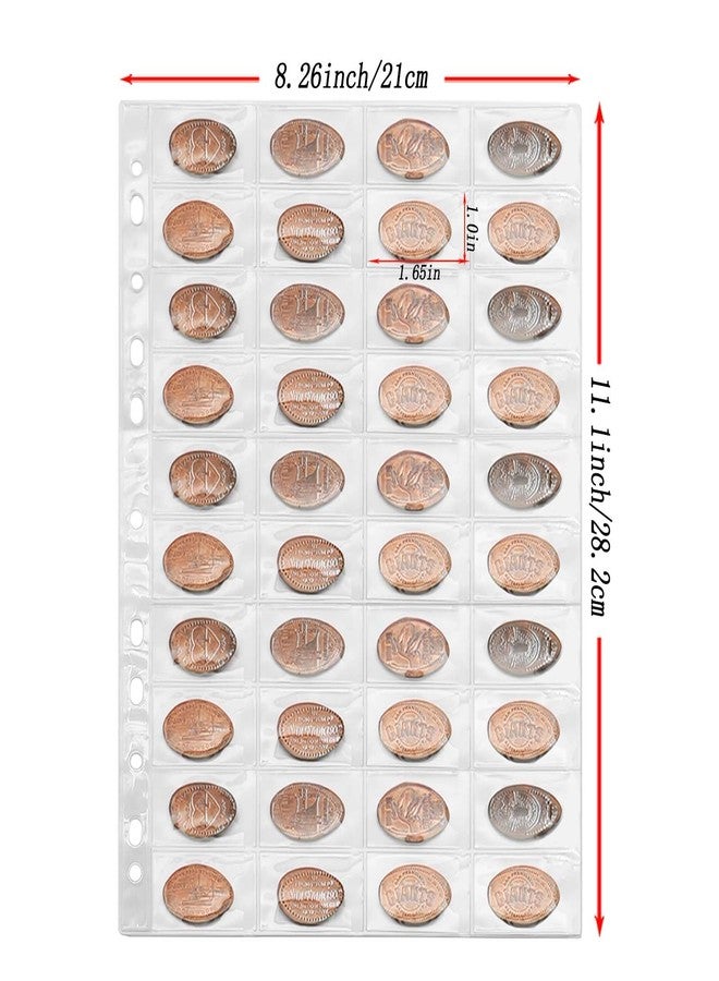 Xxmbbjy 600 Pockets Pressed Penny Collection Supplies Pages, 15 Sheets Pressed Penny Holder Sleeves, 11 Hole Penny Collecting Pocket Page for Collectors - Image 2