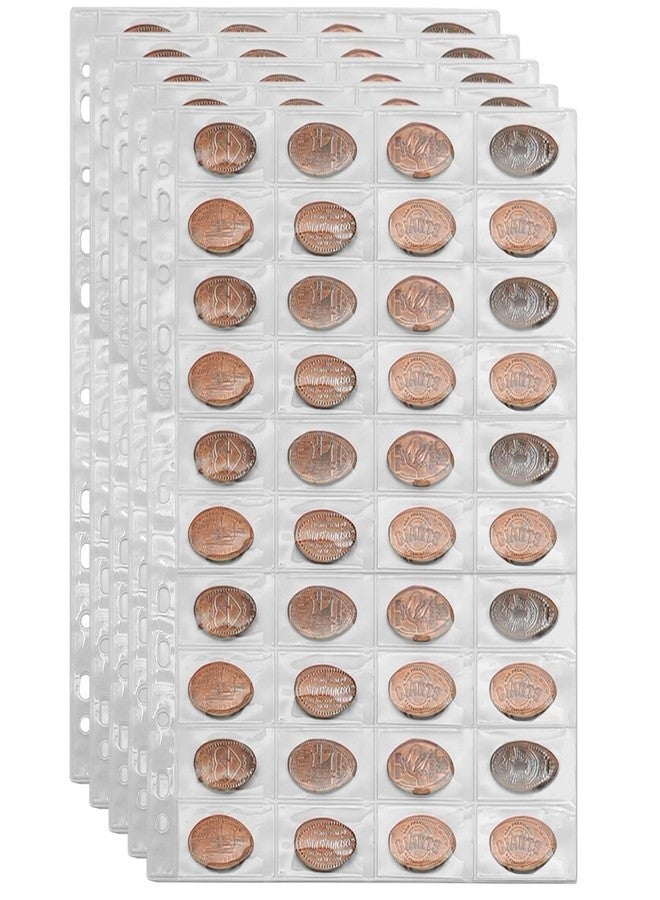 Xxmbbjy 600 Pockets Pressed Penny Collection Supplies Pages, 15 Sheets Pressed Penny Holder Sleeves, 11 Hole Penny Collecting Pocket Page for Collectors - Image 1