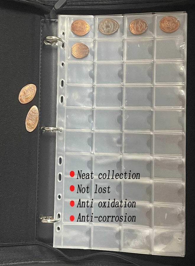Xxmbbjy 600 Pockets Pressed Penny Collection Supplies Pages, 15 Sheets Pressed Penny Holder Sleeves, 11 Hole Penny Collecting Pocket Page for Collectors - Image 4