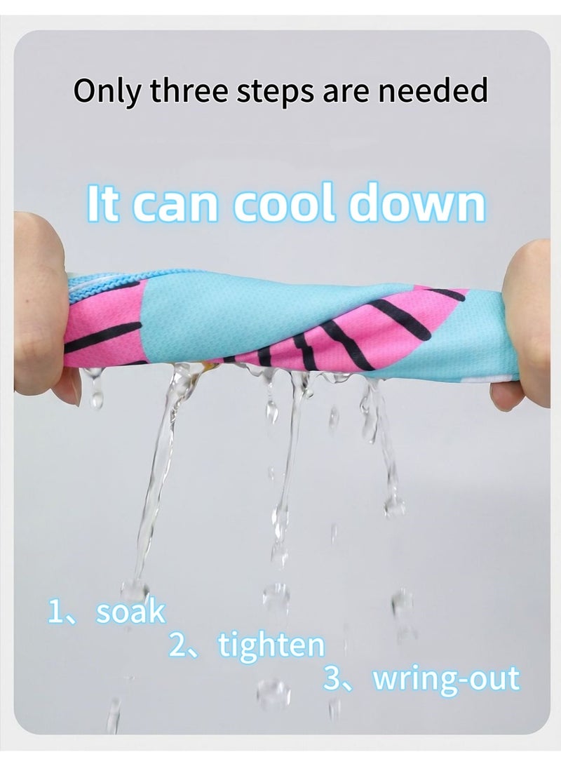 أطفال كرتون الطباعة منشفة باردة الصيف الجليد منشفة عرق باردة طفل صغير الأنشطة في الهواء الطلق مسح منشفة عرق منشفة باردة صغيرة - Image 4