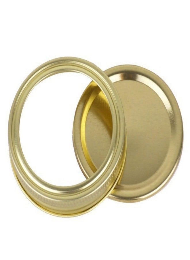 werdecade 24Pcs/12 Sets Regular Mouth Canning Lids for Ball, Kerr Jars, Premium Mason Jar Lids with Bands/Rings for Regular Mouth Ball, Mason Jars (Gold, 70mm regular mouth) - Image 2