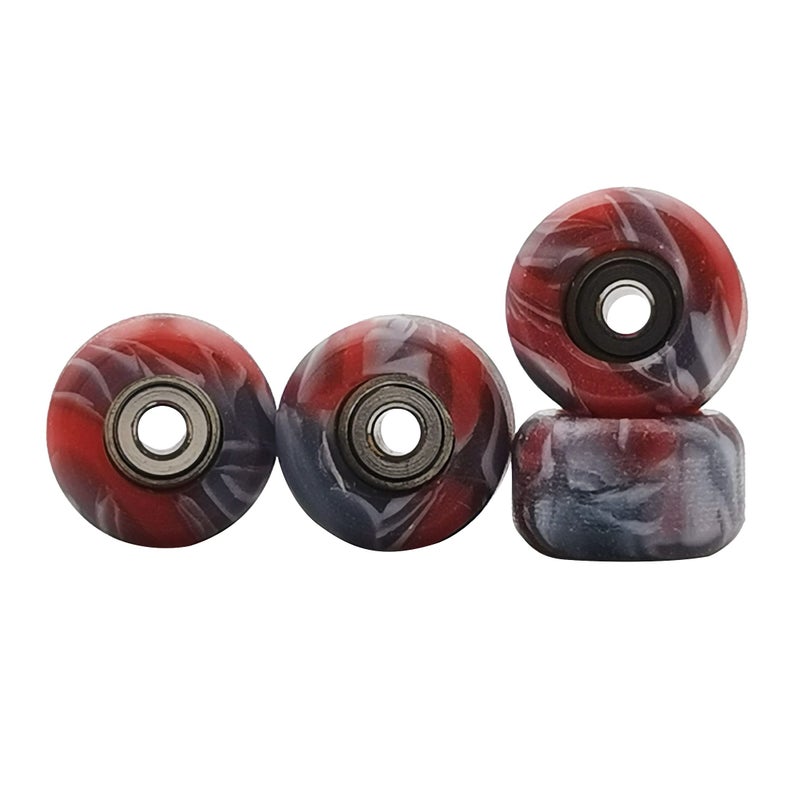 RACOFSB Fingerboard Wheels with Bearing CNC Lathed Swirl Color New Material Red mix - Image 2