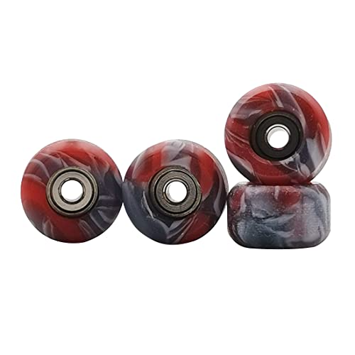 RACOFSB Fingerboard Wheels with Bearing CNC Lathed Swirl Color New Material Red mix - Image 1