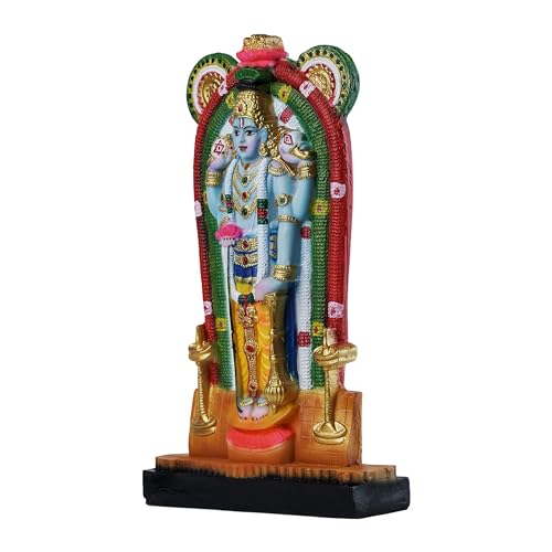 Newven Guruvayurappan Idol Showpiece Guruvayoor Krishna Statue Decorative Figurine for Home Decor Craft Gifts for House Warming for Living Room, Multicolour, 27 X 16 X 5 CM, Resin, Idol - Image 4