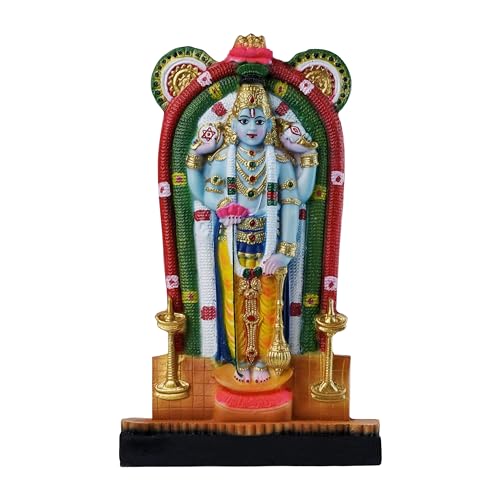 Newven Guruvayurappan Idol Showpiece Guruvayoor Krishna Statue Decorative Figurine for Home Decor Craft Gifts for House Warming for Living Room, Multicolour, 27 X 16 X 5 CM, Resin, Idol - Image 1