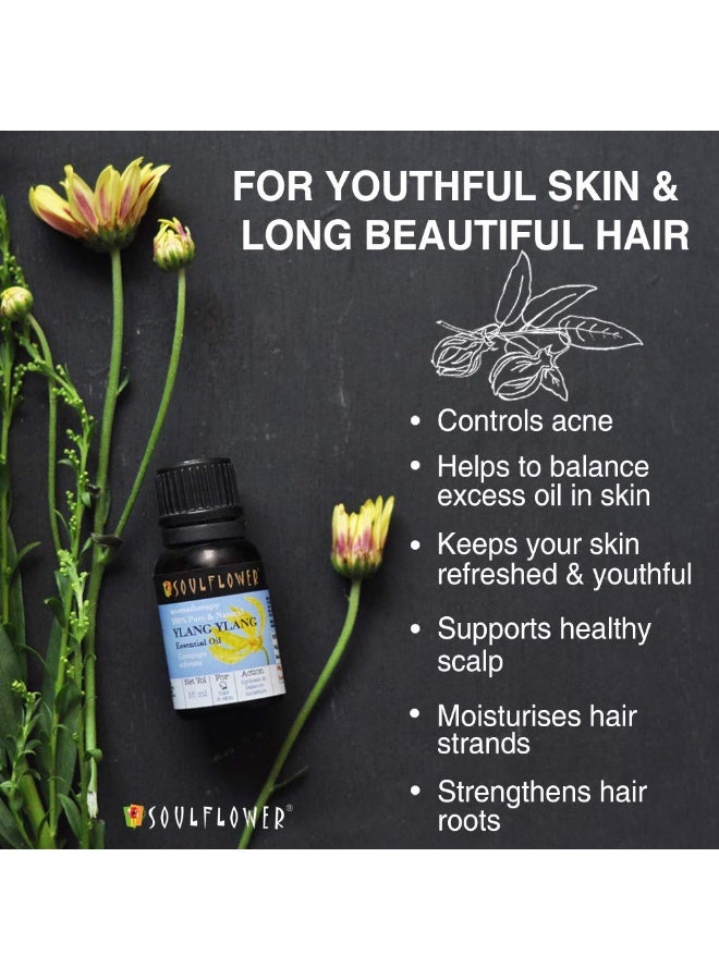 Soulflower Ylang Essential Oil for Strengthen Hair Roots, Control Hair Fall, Skin Moisture, Controls Acne, Aromatherapy - 100% Pure, Natural & Undiluted Premium Essential Oil, 15ml - Image 5