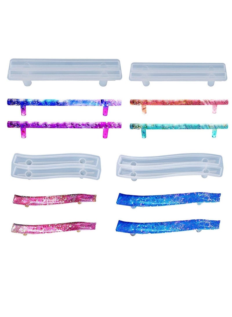 Y&D 4Pcs Handle Molds for Resin Casting, DIY Silicone Cabinet Cupboard Casting Mold Fruit Tray Epoxy Mould Craft, Making Jewelry Dishes Storage Home Decor Art Supplies  - Image 1