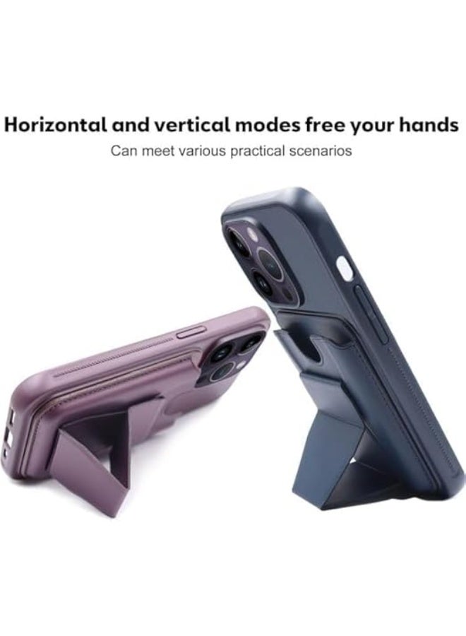 Leather Case Compatible for Iphone 17 Pro Shockproof Leather Back Card Storage & Case built-in Stand PU leather For a Stylish Look, Comfortable Grip (Brwon) - Image 2