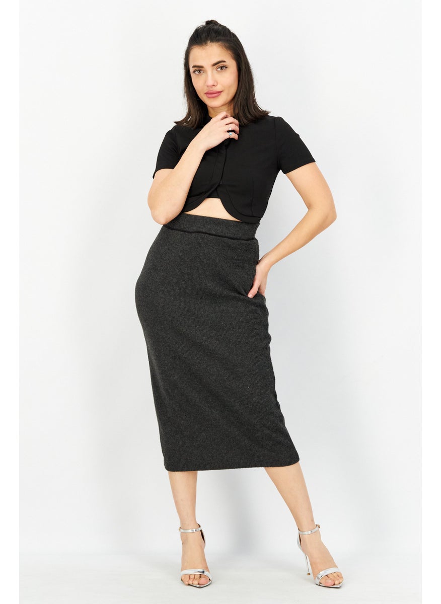 Women Knitted Pull On Midi Skirt, Charcoal - pzsku/ZC6F0A1DA3AA79F50FBB8Z/45/_/1739715466/7a19b417-b6f8-452d-9b1a-45af71b91f94