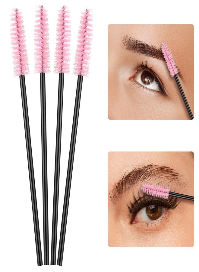 بي تي واي ام اس مجموعة BTYMS المكونة من 500 قطعة من فرش الماسكارا وفرش الحواجب وفرش وضع الرموش للاستخدام مرة واحدة - لون وردي - Image 4